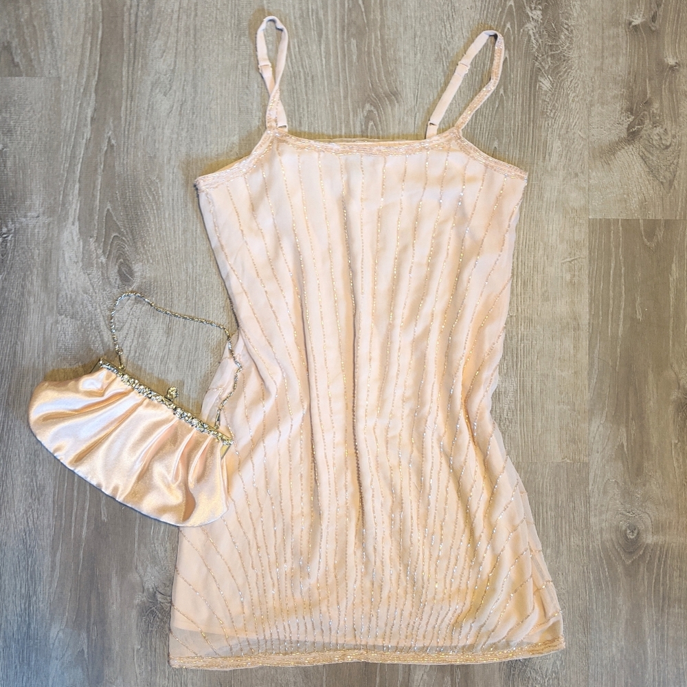 *Read Me!* Blush Beaded Mini Dress  |  Forever 21